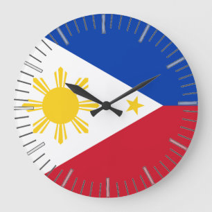 Horloge murale avec drapeau des Philippines