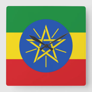 Horloge murale avec drapeau d'Éthiopie