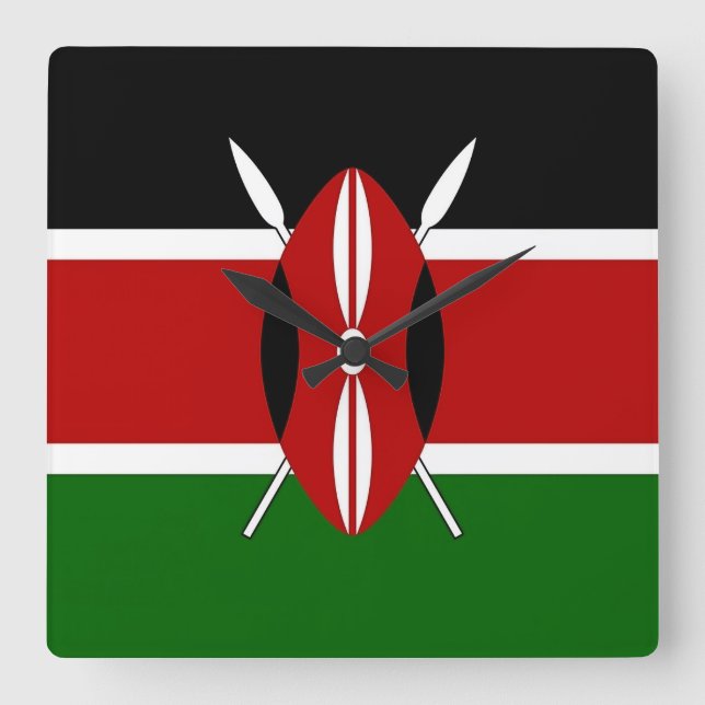 Horloge murale avec drapeau du Kenya (Recto)