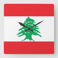Horloge murale avec drapeau du Liban