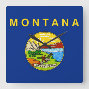 Horloge murale avec drapeau du Montana, États-Unis