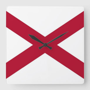 Horloge murale avec le drapeau de l'Alabama,