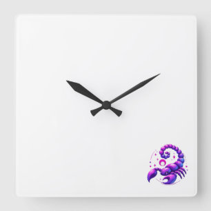 Horloge murale avec symbole de scorpion zodiaque