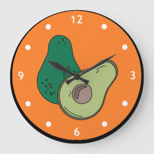 Horloge murale Avocado découpée