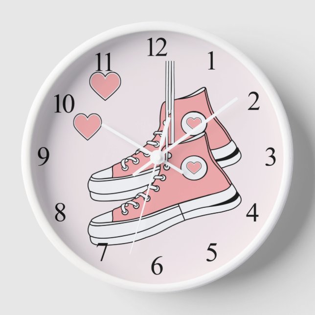 Horloge murale Basket rose (Recto)