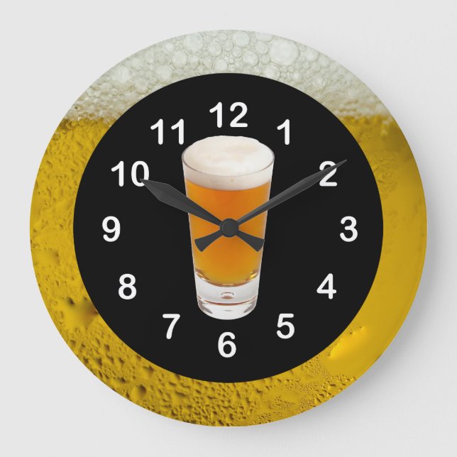 Horloge murale Black Gold Le temps est la bière O' (Recto)