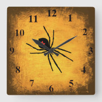 Horloge murale Black Widow en or en détresse