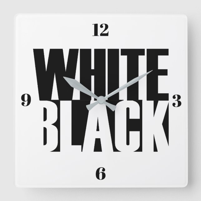 Horloge murale - Blanc noir (Recto)