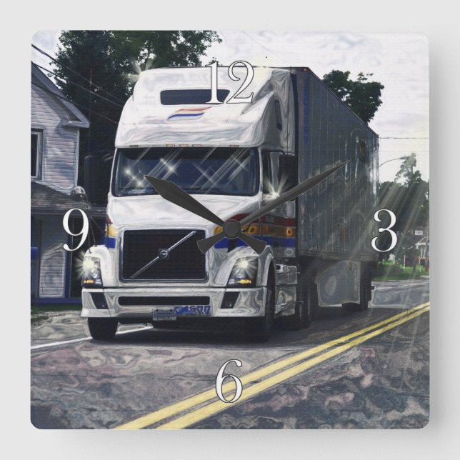 Horloge murale blanche de chauffeurs de camion de (Recto)