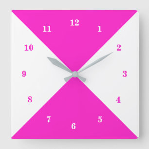 Horloge murale blanche et rose