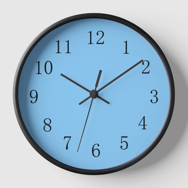 Horloge murale bleu ciel clair (Recto)