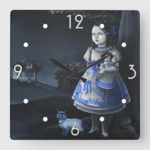Horloge murale bleue