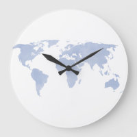 Horloge murale bleue de carte du monde de sérénité
