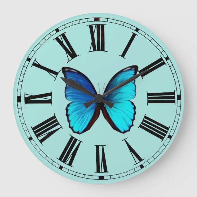 Horloge murale bleue de Morpho (Recto)