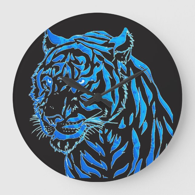 Horloge murale bleue de tigre (Recto)