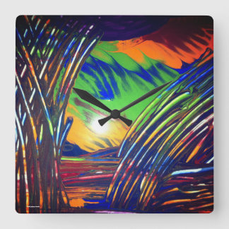 Horloge murale "Blue Weed"