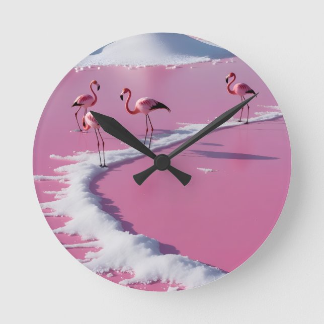 Horloge murale bonaire salés plats roses (Recto)