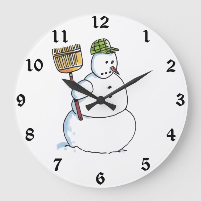 horloge murale Broom Snowman (Recto)