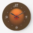 Horloge murale Brown/orange brûlée
