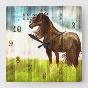 Horloge murale Brown rustique de peinture de