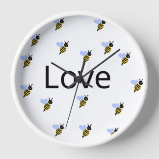 Horloge murale, cadre en bois naturel rond de 10"