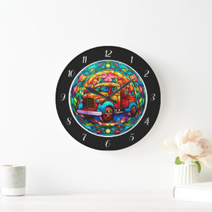 Horloge murale camion de vacances lumineuse