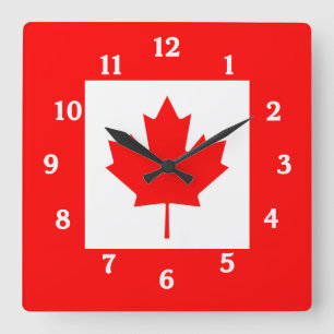 Horloge murale canadienne de drapeau