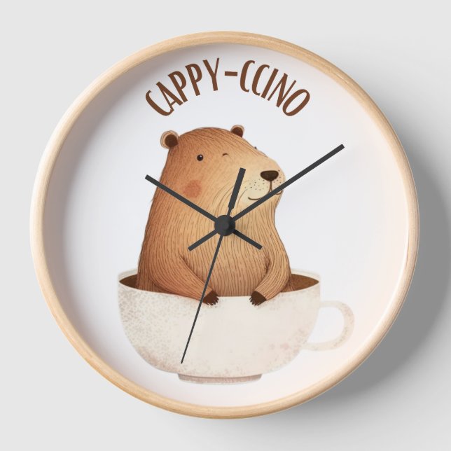 Horloge murale Capybara, Cadeau Capybara, Cappycci (Recto)