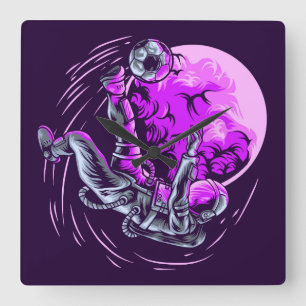 Horloge murale Carré astronaute