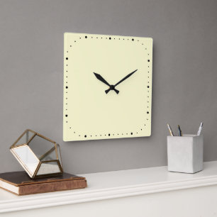 Horloge murale Carré Crème sans chiffres