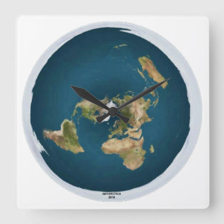 Horloge murale Carré de la Terre plate