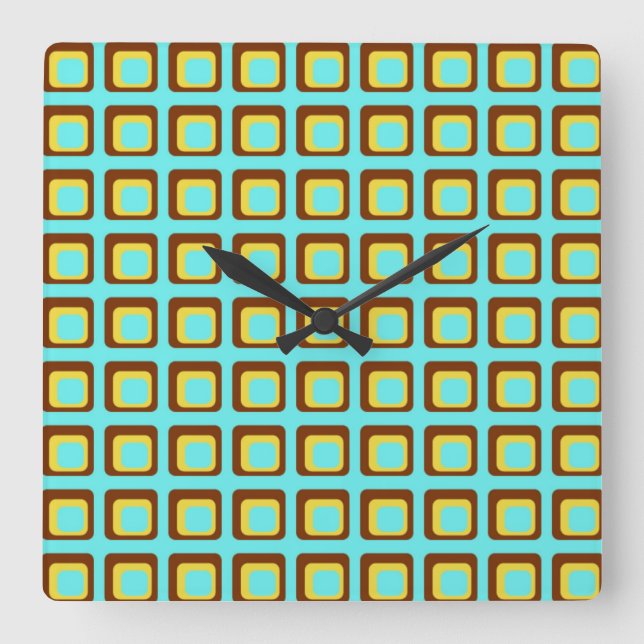 Horloge murale Carré de style rétro (Recto)