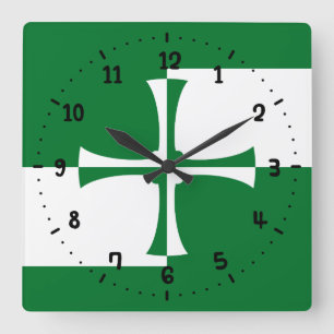Horloge murale carrée du drapeau du comté de Kirkc