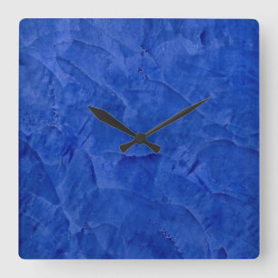 Horloge murale carrée Finition Fausse Bleu Profond