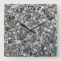 Horloge murale carrée Pierres Grises Tendance Natu