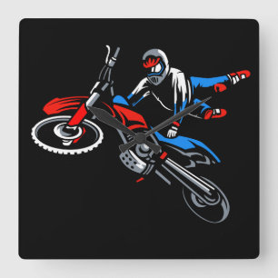 Horloge murale carrée pour moto