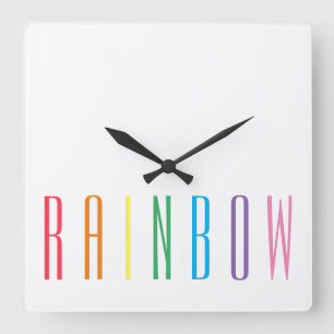 Horloge murale carrée RAINBOW