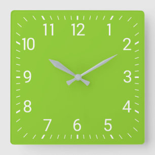 Horloge murale carrée verte