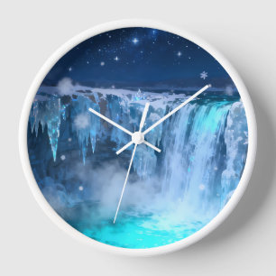 Horloge murale cascade gelée