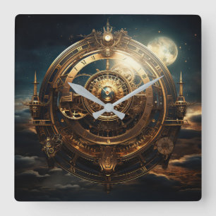 Horloge murale céleste Steampunk
