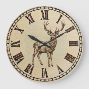 Horloge murale cerf – Art faunique en milieu boisé