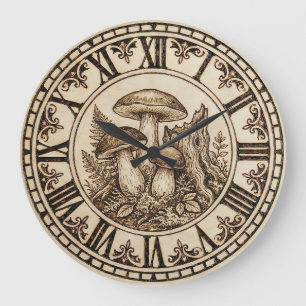 Horloge murale champignons