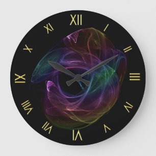 Horloge murale chaotique d'arc-en-ciel
