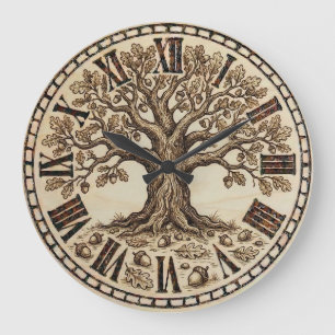 Horloge murale chêne