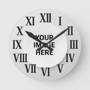 Horloge murale chiffres romains avec photo et nom