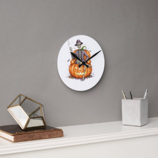 Horloge murale citrouille d'Halloween