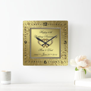 Horloge murale classique pour noces d'or