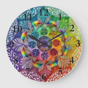 Horloge murale colorée de mandala