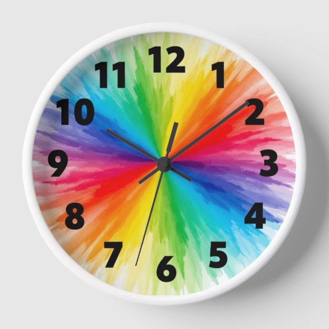 Horloge murale colorée - Design artistique moderne (Recto)