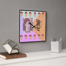 Horloge murale colorée du Carré Frida